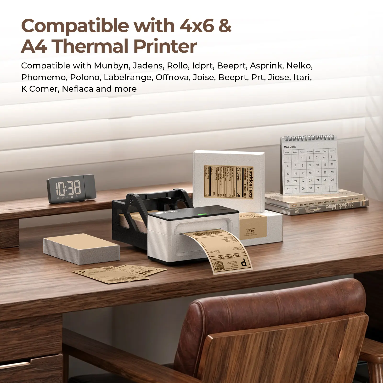 4" x 6" Fan-Fold Labels (Brown) - Image 3